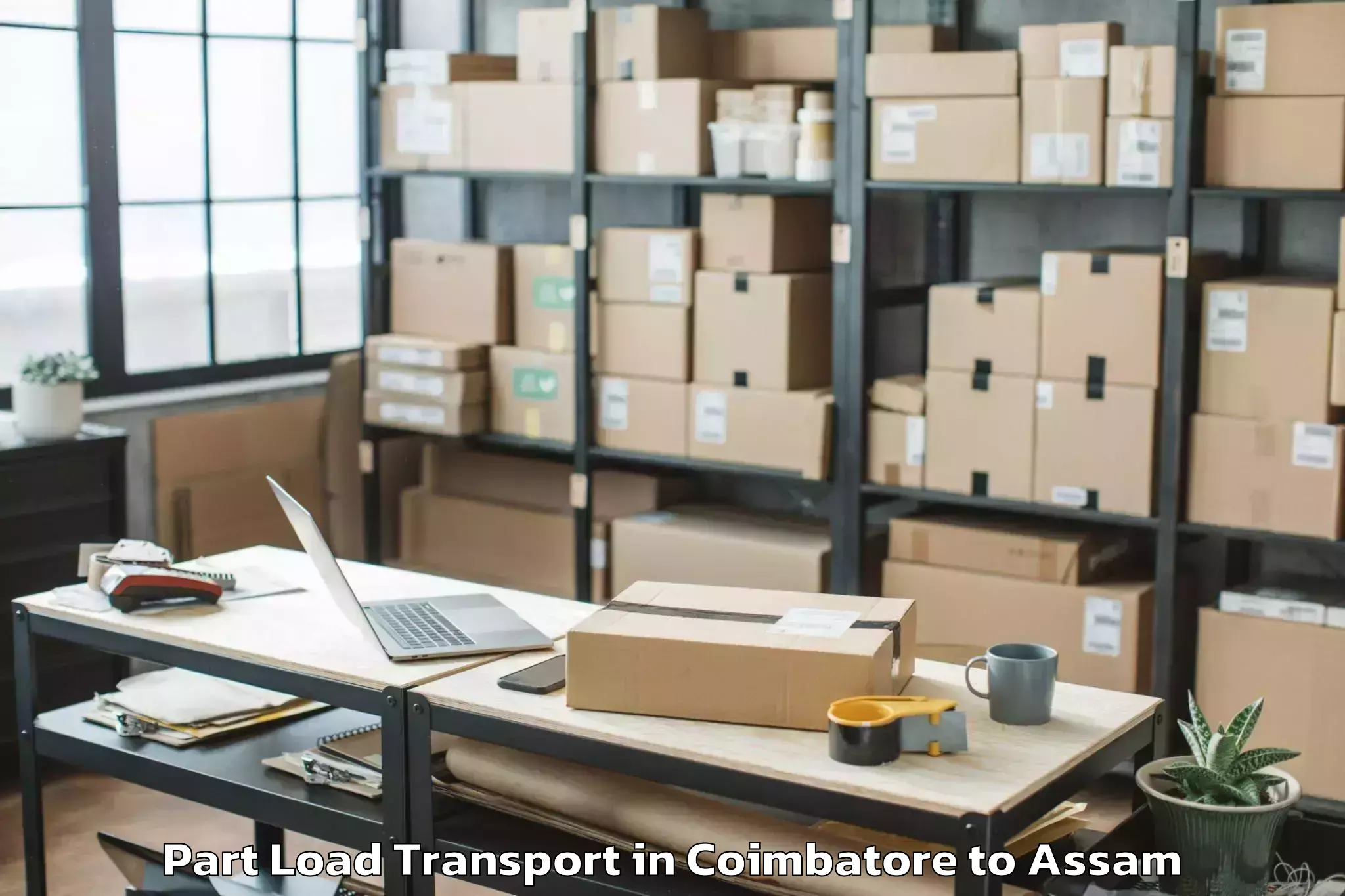 Book Coimbatore to Soalkuchi Part Load Transport Online